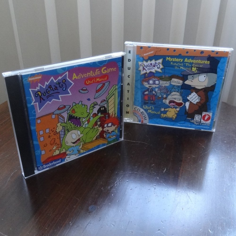 💎 2 - RUGRATS ADVENTURE and MYSTERY Computer Games ~ CD-ROMs ~ Like NEW